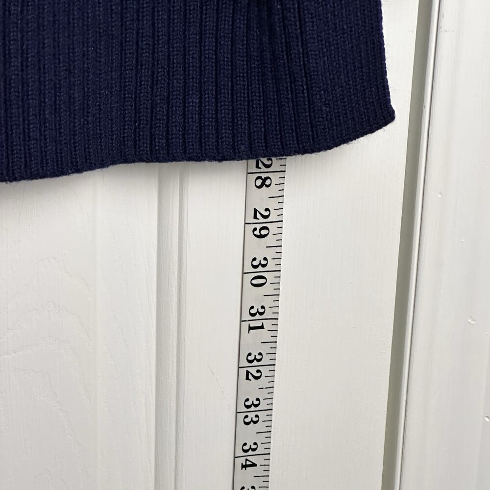 Lauren Ralph Lauren Navy White Striped Sweater Large Mock Neck Preppy Coastal - Picture 10 of 12